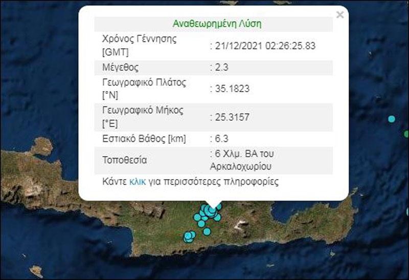 Δεν σταματούν οι σεισμοί στο Αρκαλοχώρι