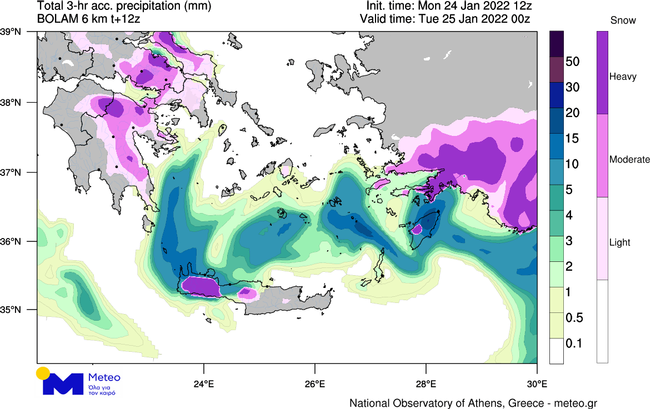 Καιρός: Παροδικές και τοπικά πυκνές χιονοπτώσεις τις νυχτερινές ώρες