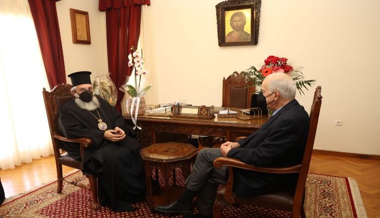 Επίσκεψη Β. Λαμπρινού στον νέο Αρχιεπίσκοπο Κρήτης κ. Ευγένιο
