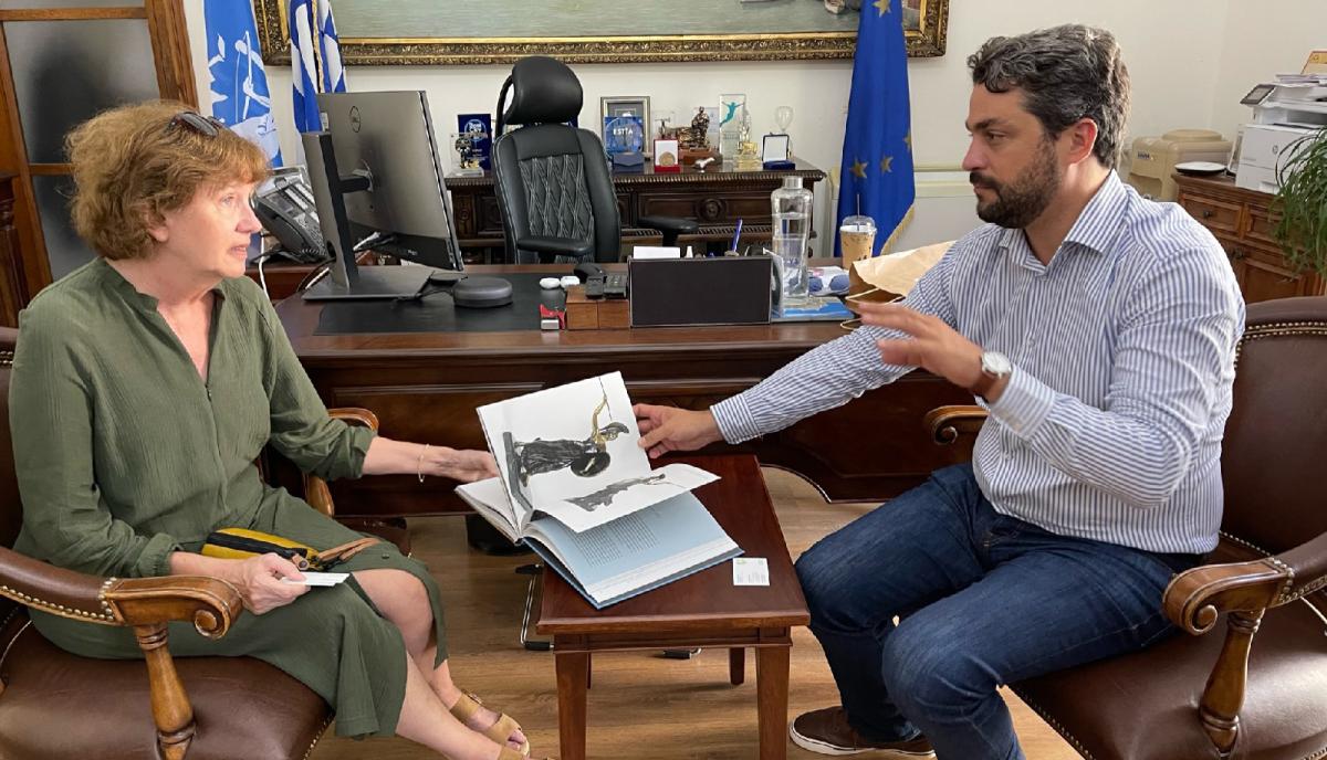 Επίσκεψη της Γενικής Διευθύντριας των Ινστιτούτων Goethe Ν.Α. Ευρώπης στον Δήμαρχο Χανίων