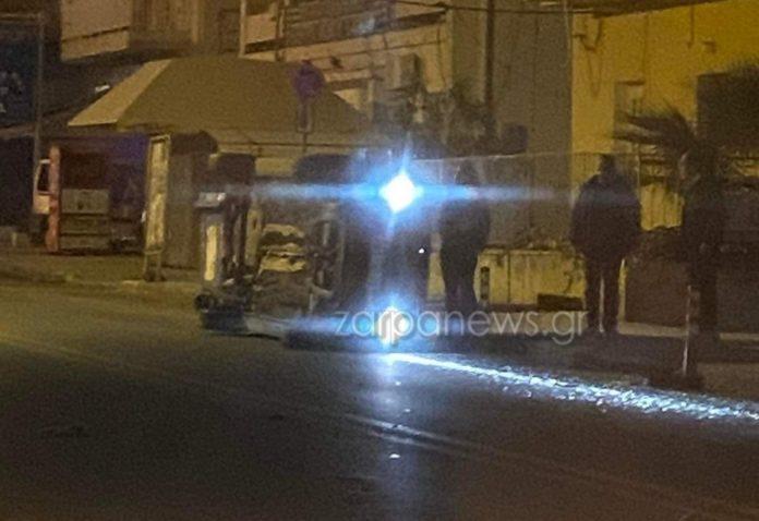 Τροχαίο τη νύχτα στα Χανιά – Τούμπαρε το αυτοκίνητο 3 Τροχαίο τη νύχτα στα Χανιά – Τούμπαρε το αυτοκίνητο