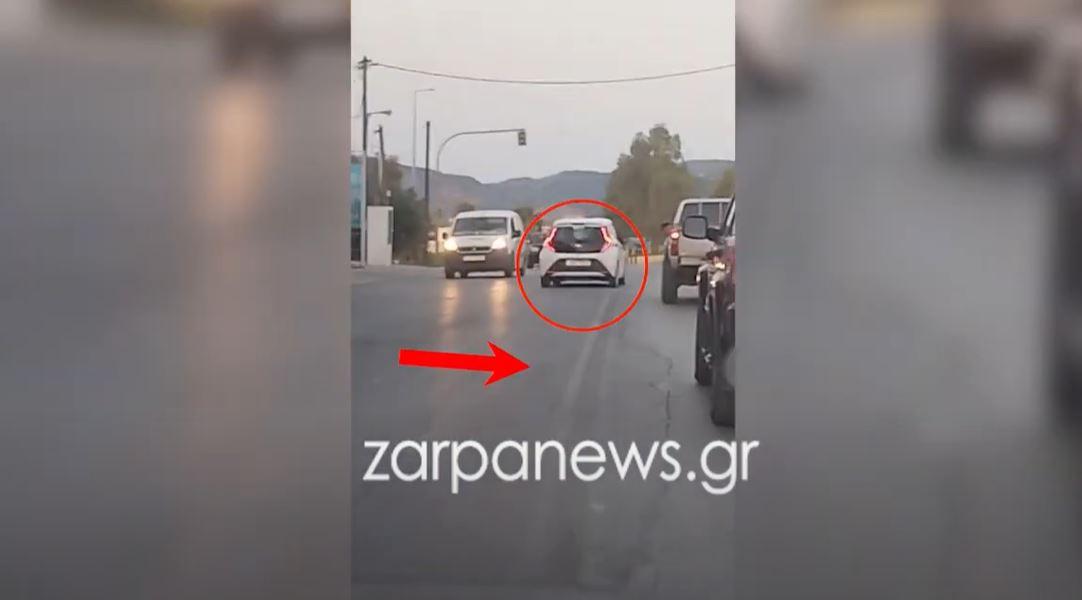 Η στιγμή που οδηγός στην Κρήτη κάνει παράνομη προσπέραση και μπαίνει στο αντίθετο ρεύμα!