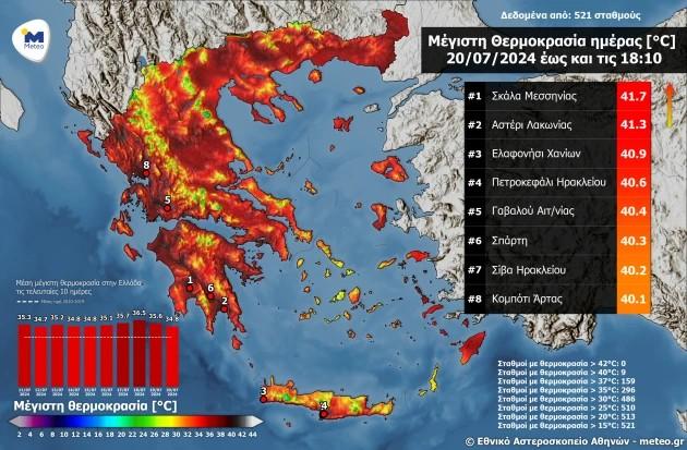 «Καμίνι» για ακόμη μια ημέρα η χώρα - Οι περιοχές της Κρήτης που η θερμοκρασία ξεπέρασε τους 40 βαθμούς