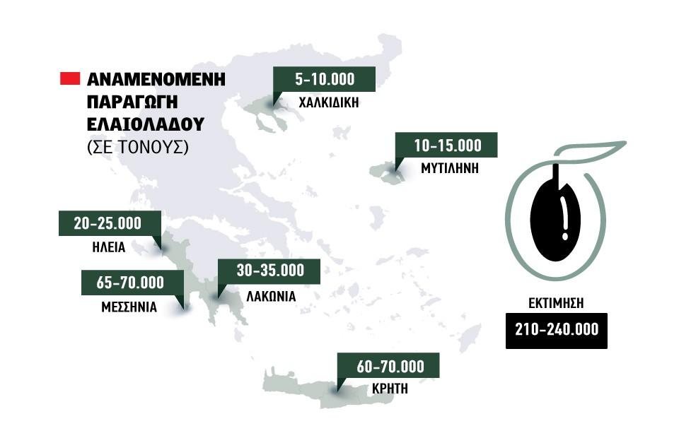 Ελαιόλαδο: Φυσιολογική η σοδειά παρά την ανομβρία – Πόσο πάει στην αγορά το έξτρα - Πόσους τόνους περιμένει η Κρήτη