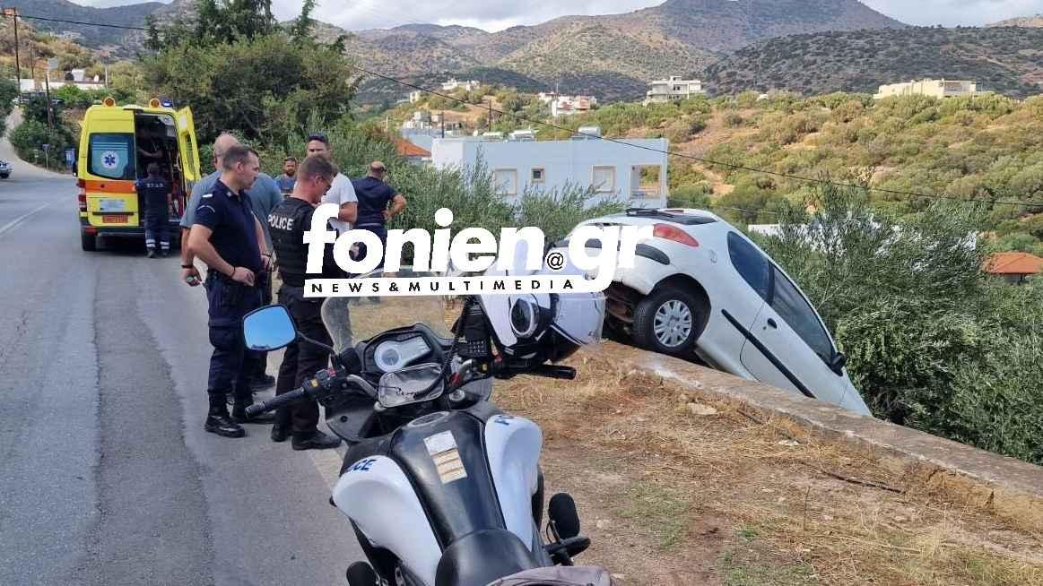 Κρήτη: Άγιο είχε οδηγός - Έχασε τον έλεγχο και σταμάτησε στη κόψη του γκρεμού!
