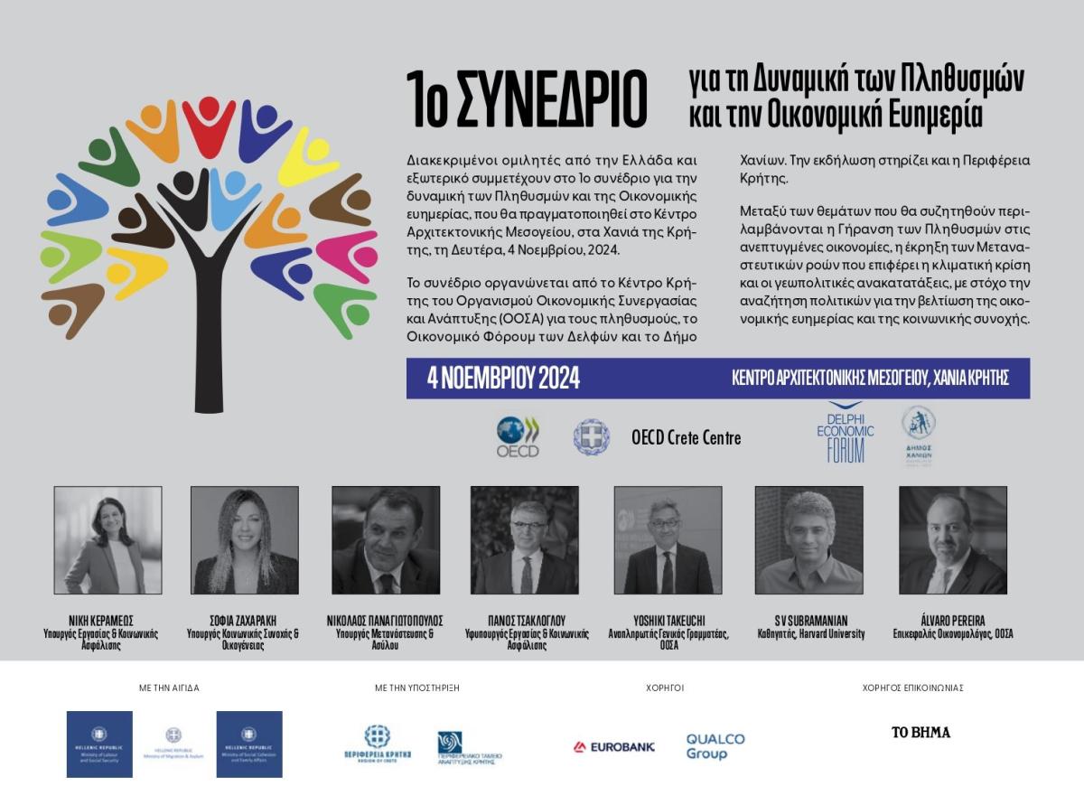1ο Συνέδριο για την Δυναμική των Πληθυσμών και για την Οικονομική Ευημερία με τη στήριξη της Περιφέρειας Κρήτης