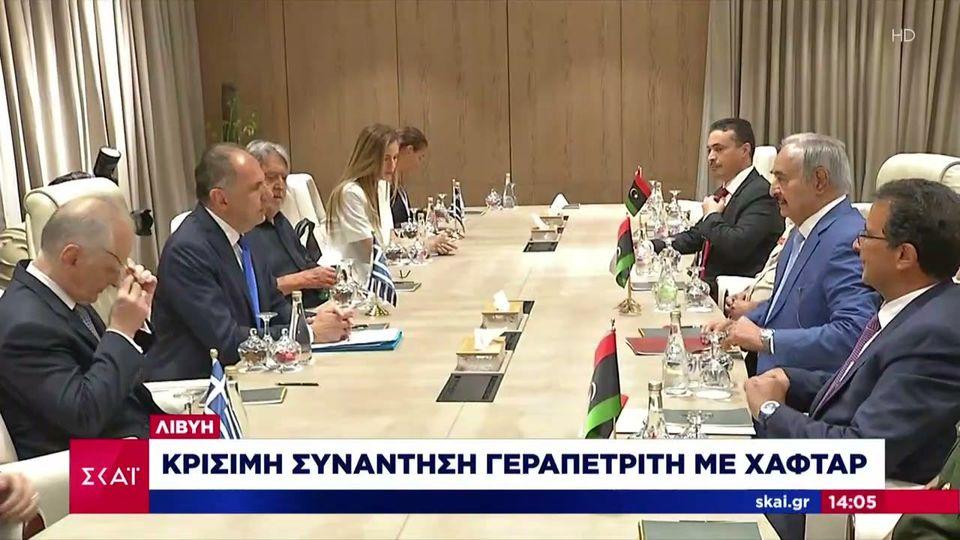 Ολοκληρώθηκε η συνάντηση Γεραπετρίτη με Χαφτάρ στη Λιβύη – Το μήνυμα του Έλληνα ΥΠΕΞ