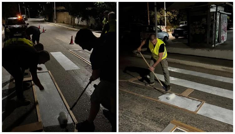 Κρήτη: Αξιοθαύμαστη πρωτοβουλία από νέους – Έβαψαν διαβάσεις κοντά σε σχολεία – «Ευθύνη του Δήμου, όχι δική μας»