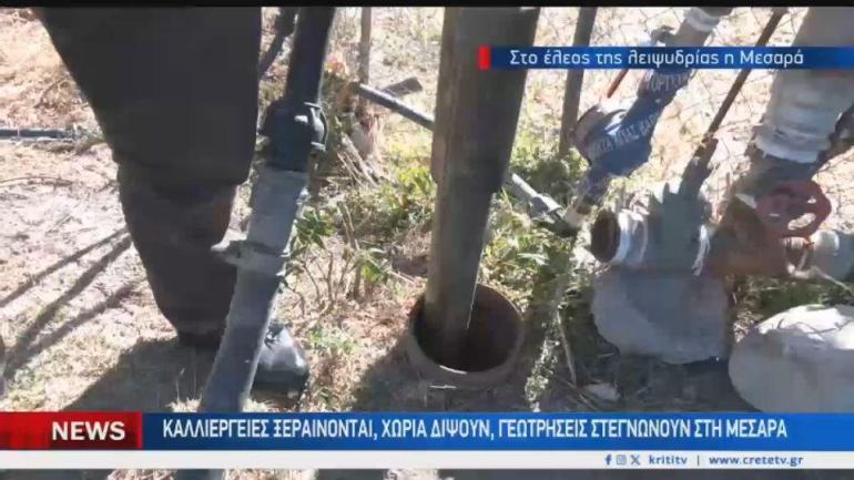 “Διψά” η Μεσαρά: Ξεραίνονται καλλιέργειες - Χωρίς νερό για μέρες τα νοικοκυριά - Στεγνώνουν οι γεωτρήσεις