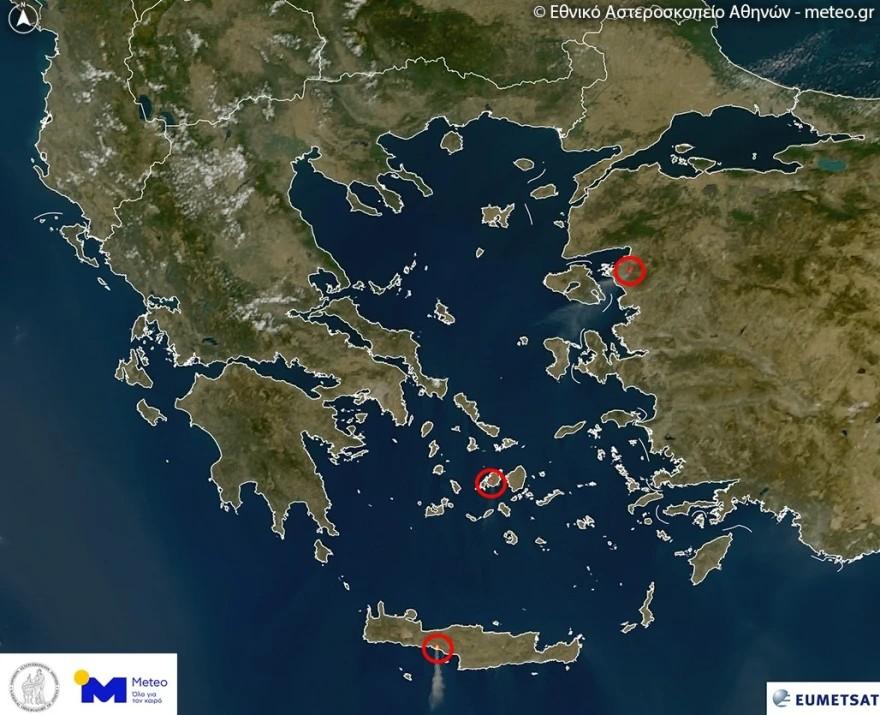 Φωτιές στο Νότιο Ρέθυμνο: Ορατός από τον δορυφόρο ο καπνός - Στα 100 χλμ. εκτείνεται το νέφος 3 Φωτιές στο Νότιο Ρέθυμνο: Ορατός από τον δορυφόρο ο καπνός - Στα 100 χλμ. εκτείνεται το νέφος