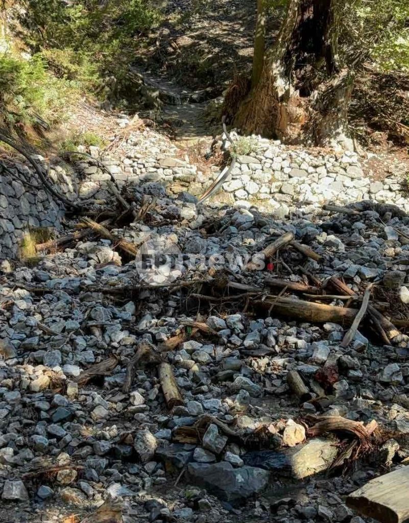 Φαράγγι Σαμαριάς: «Εξαφανίστηκε» το μονοπάτι από πέτρες και φερτά υλικά – Αποκαρδιωτικές εικόνες