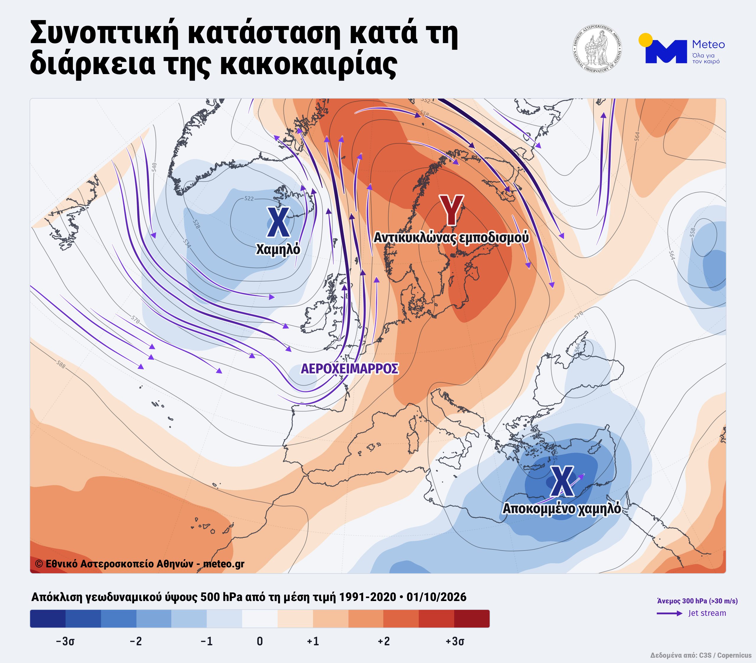 Κακοκαιρία στην Κρήτη: Γιατί «κόλλησε» πάνω από το νησί – Η εξήγηση του Meteo για τις ακραίες βροχές